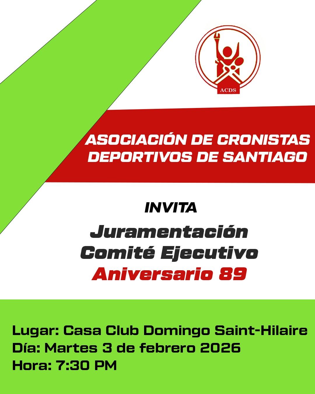 ACDS celebrará juramentación de su Comité Ejecutivo en el marco de su 89 aniversario